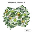 thumbnail image 2 of Placemats Set Of 4 / 6, Watercolor Green Tropical Placemats For Dining Table Indoor/Outdoors Heat Resistant Washable Placemats 18" X 12", 2 of 8