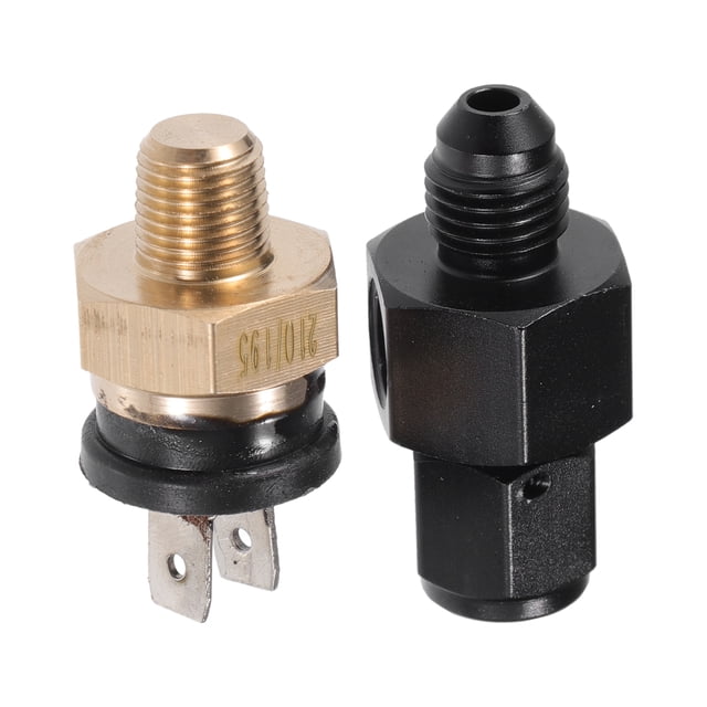 Unique Bargains 1 Set Auto Engine Temperature Cooling Fan Switch Thread-On AN Fitting Adapter 4AN 210'F On-195'F Off