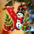 thumbnail image 3 of Herrnalise Christmas Personalized A-Z Letter Ornament,2024 Snowman Xmas Tree Hanging Ornament with Berries & Gift Box Pattern,3D Red Acrylic Hanging Pendant for Xmas Tree DIY Craft Home Decor,Letter Y, 3 of 9