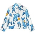 thumbnail image 4 of Jackets for Women Winter Coat Jackets Flannel Stand Collar Jacket(Dolphins,Size:S-4XL), 4 of 7