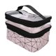 thumbnail image 2 of Estuche de cosméticos multifuncional, bolsa de maquillaje portátil de doble capa, organizador de almacenamiento de artículos de tocador, color rosa, 2 of 14