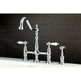 thumbnail image 4 of Kingston Brass KS1272BPLBS Bel-Air Bridge Kitchen Faucet with Brass Sprayer, Polished Brass, 4 of 6