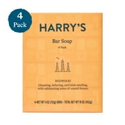 Harry's Cleansing Bar Soap for Men, Redwood, 4 oz, 4 Pack