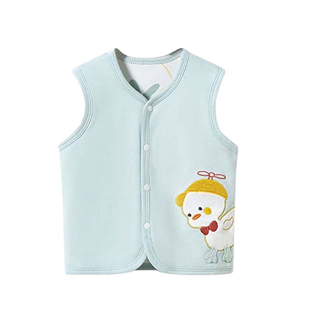 2025 Baby Vest For Girls & Boys Kid's Spring And Fall Spring Cotton Reversible Vest Jacket Sleeveless Undershirt Green
