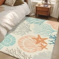 thumbnail image 6 of Coastal Turquoise Washable Rug 3x5 Area Rug for Living Room Bedroom Non Slip Indoor Floor Rectangle Carpet Low Pile Large Ocean Coral Starfish Shell Modern Sea Entryway Rugs for Dining Room Office, 6 of 9