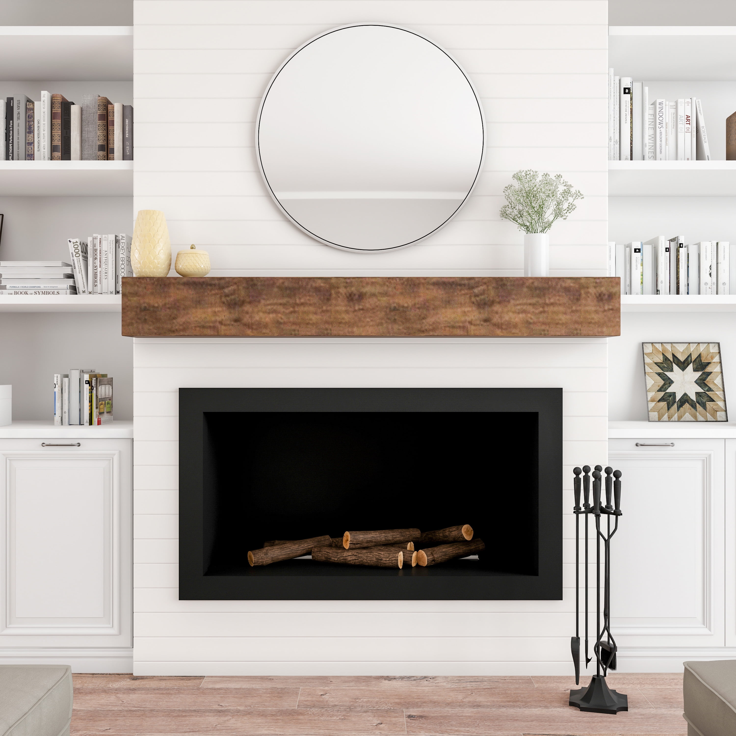 Lavish Home 5-Piece Fireplace Tool Set with Tongs, Shovel, Broom, and Poker