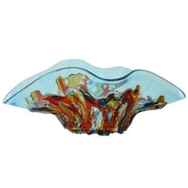 GlassOfVenice Murano Glass Oceanos Centerpiece Bowl - Aqua Blue