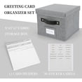 thumbnail image 3 of UYGDUY-Greeting Card Organizer with dividers - Storage Box with lid Holds 150+ Cards - Assortment Box for Greeting Cards,Recipes, Photos, Envelopes, Keepsake - 9 x 9 x 7 Inches (Gray, 1 pcs), 3 of 4
