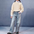 thumbnail image 7 of MuXiKeJi Clothes Baggy Jeans for Girls Allover Star Rhinestone High Waist Straight Leg Denim Jeans Loose Fit Stretch Casual Bottoms Girls Jeans Pants, 7 of 7