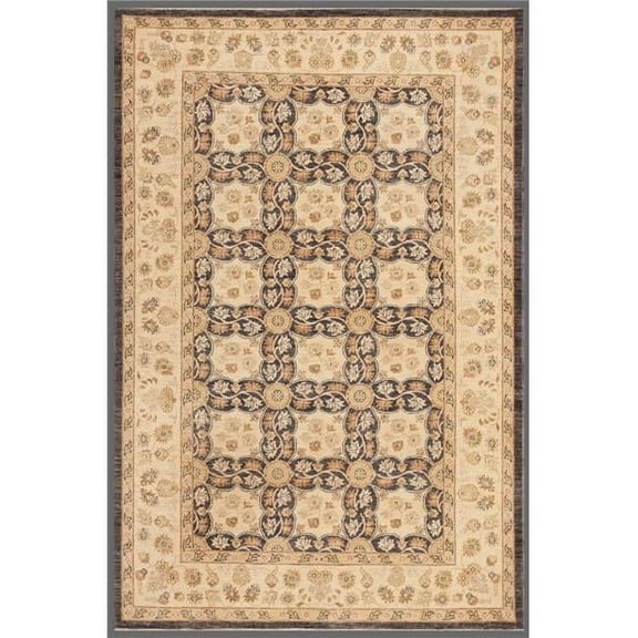 Pasargad Home Denver Hand-Knotted Brown Lamb's Wool Area Rug  5'11" X 8'10"