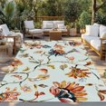 thumbnail image 2 of Green Spring Floral Outdoor Rug for Patio/Deck/Porch, Non-Slip Large Area Rug 4 x 6 Ft, Summer Botanical Vintage Birds Indoor Outdoor Rugs Washable Area Rugs, Reversible Camping Rug Carpet Runner, 2 of 8