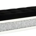 thumbnail image 2 of Mirrored Bench with Faux Diamonds and Button Tufted Seat, Silver, 2 of 5