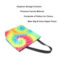 thumbnail image 3 of Open Top Canvas Tote Bag with Zipper Reusable Shopping Bag 13.5x15" Roomy Carryall Tie-dyed Colorful Spiral Pattern, 3 of 9