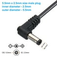 thumbnail image 2 of Uxcell 5Ft 5.5mm x 2.5mm Male to Male DC Power Cable, Right Angle Wire Adapter Coiled Extension Cable Cord, 2 of 5