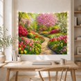 thumbnail image 3 of Blooming Garden Path in Full Bloom, Dramatic Impressionist for Flower Lovers, Floral Wall Art, Mother’s Day Gift, Tapestry Wall Hanging for Bedroom, Living Room and Reading Nook, 3 of 4