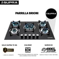 thumbnail image 4 of Parrilla BRIONI SUPRA para gas 5 quemadores cristal templado negro 76 cm, 4 of 8