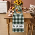 thumbnail image 3 of Table Runner - 36 Inch Long, Farmhouse Green Plaid Kitchen Dining Table Runner Dresser Scarves, Vintage Country Cock Checkered Farmhouse Decor for Coffee Tables Wedding Party Banquet, 3 of 8