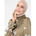 thumbnail image 2 of Patterned Satin Blouse With Gipe Detail On Collar And Sleeve Ends Oil Green, 2 of 6