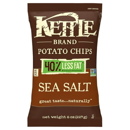 UPC 084114118035 product image for Kettle Brand Potato Chips, Less Fat Sea Salt Kettle Chips, 8 oz | upcitemdb.com