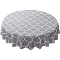 thumbnail image 1 of MAWCLOS Table Cloths Moroccan Tablecloth Washable Decorative Tablecloths Covers Polyester -proof Luxury Oil-Proof Gray 152cm Diameter (Round Tablecloth), 1 of 1