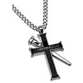 thumbnail image 2 of Black Nail and Cross Necklace, Stainless Steel Curb Chain, 2 of 3