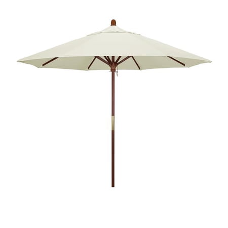 9 ft. Wood Market Umbrella Pulley Open Marenti Wood-Pacifica-Canvas