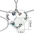 thumbnail image 7 of Yesbay 3 Pcs/Set Women Best Friends Rhinestone Heart Matching Pendant Necklace Jewelry, 7 of 7