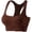 Coffee, variant on 2 Pack Womens Bras No Steel Ring Large Size Sports Fitness Yoga Vest Gathered Fixed Shoulder Strap Underwear