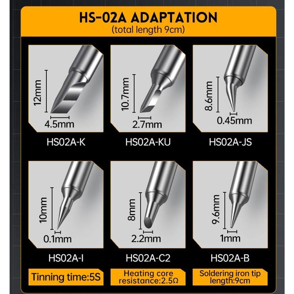 Hs-02A Smart Electric Soldering Iron Kit Portable Digital Pd100W Adjustable Constant Temperature Fast Heating Repair Tool