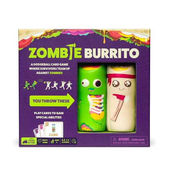 Zombie Burrito by Exploding Kittens - 3-6 Players - Ages 7  - 15 Minutes to Play - Dodgeball Zombie Card Game - Party Game, Ideal for Family Night, Kid and Adult
