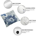 thumbnail image 4 of JRXY Navy Blue White Grey Pillow Covers Dahlia Floral Decor Throw Pillows Summer Modern Geometry Flower Outdoor Decorative Cushion Cases for Sofa Couch Bed Decorations,Set of 2 White, 4 of 6