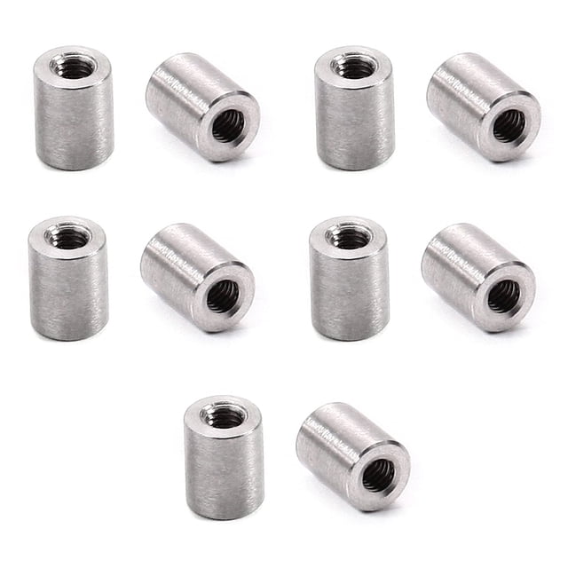 HUGFEGWE Round Connector Nuts M4 X 0.7 -Pitch 10mm Length Threaded Sleeve Rod Coupling Nut for Connect Two Threaded Shafts 10PCS CJB91-25811