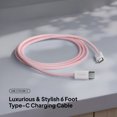 thumbnail image 3 of Liquipel Powertek Pastel Braided USB-C to USB-C - Pink, 3 of 7