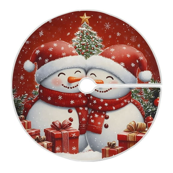 Ryvnso Christmas Tree Skirt Christmas Snowmans Xmas Tree Skirts Ornament Home Decorations 35.4"