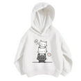thumbnail image 2 of GBSYEWXS Hoodies For Girls Daily Wear Cat Print Casual Tops Hooded Outdoor Light Gray Sweatshirt Size 5-6 Years, 2 of 3