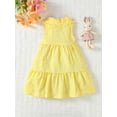 thumbnail image 3 of 6Y Little Girls Dress Little Girls Summer Sleeveless Dress 6Y Girls Plaid Dress Yellow, 3 of 6