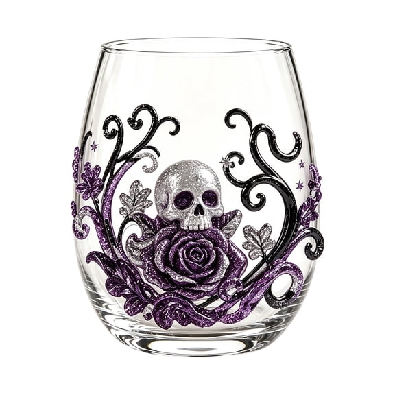 Halloween Decorations Halloween Stemless Wine Glasses Drinking Glasses 15Oz Pattern Tumbler Cups Pumpkin Printed Flat Wine Glass Halloween Drinkware For Party Fall Glass&Bottle 2026