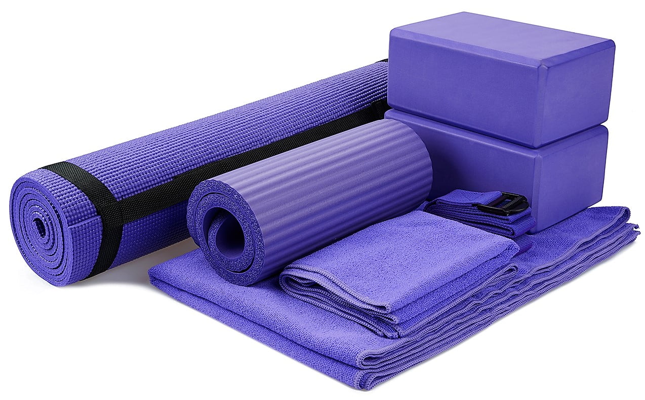 yoga mat and block set