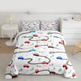 thumbnail image 2 of Homewish Cartoon Graffiti Car Full Size Comforter Sets,City Road Bedding Comforter Set,Red Blue White Bedding Sets For Boys Kids,Breathable Home Decor Reversible,3-Piece, 2 of 8