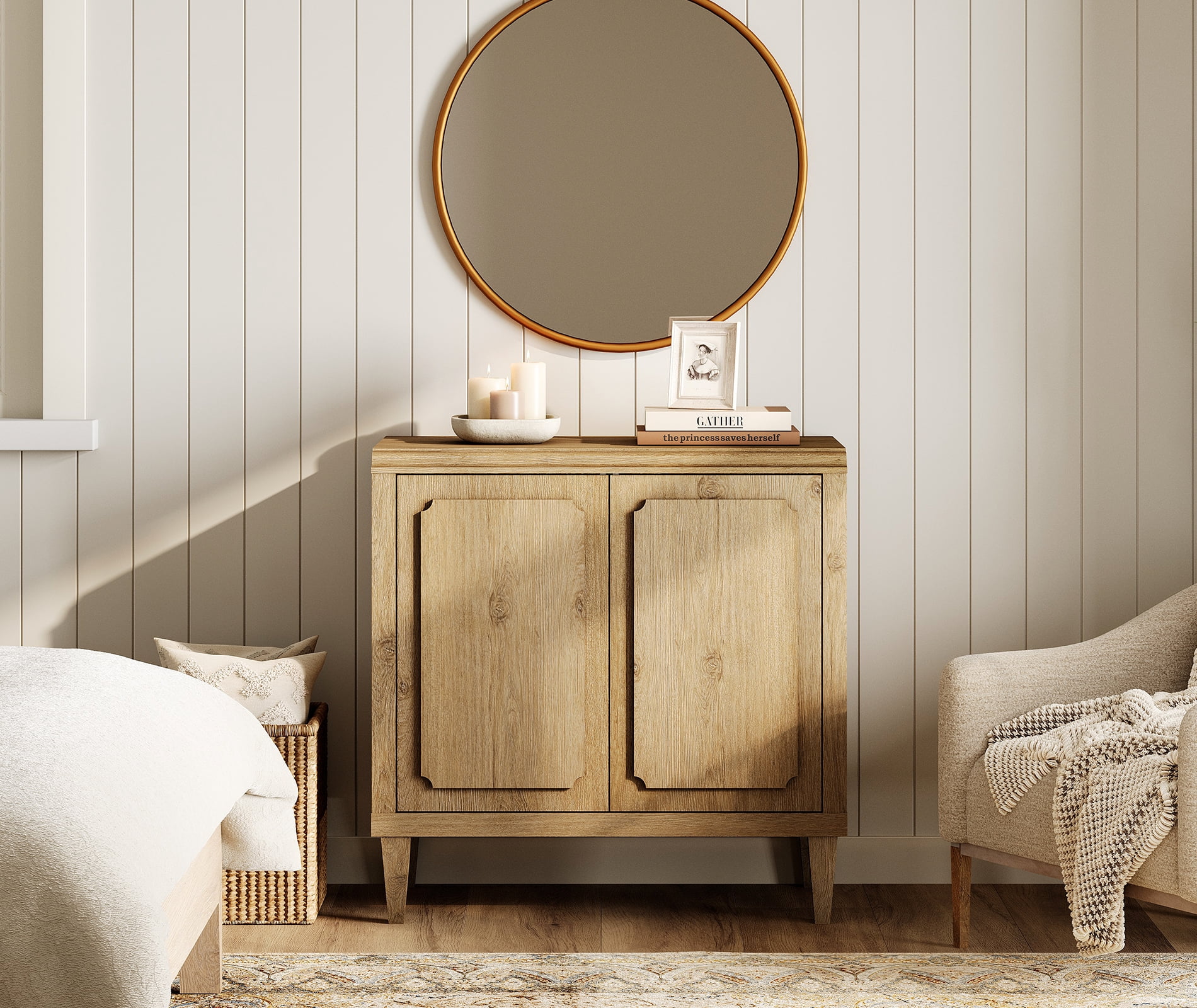 WAMPAT Vintage Sideboard Buffet Cabinet with Storage