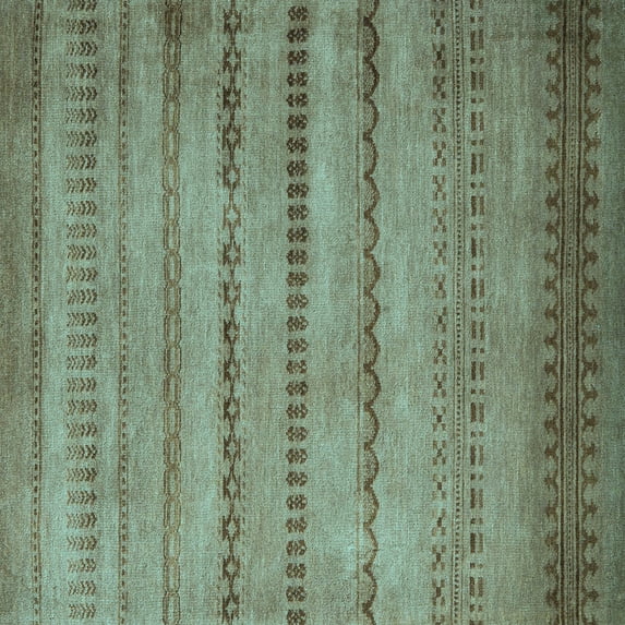 Ahgly Company Indoor Square Oriental Light Blue Modern Area Rugs, 6' Square