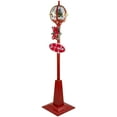 thumbnail image 4 of Northlight 69" Lighted Red and Gold Musical Snowing Christmas Tree Round Street Lamp, 4 of 6