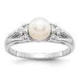 thumbnail image 7 of 14K White Gold 6mm FW Cultured Pearl AA Diamond Ring Size 6, 7 of 7