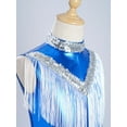 thumbnail image 4 of Sinleey Robe Salsa Tango à Franges pour Filles, Costume de Danse Latine à Sequins, Sans Manches, Bleu 16, 4 of 7