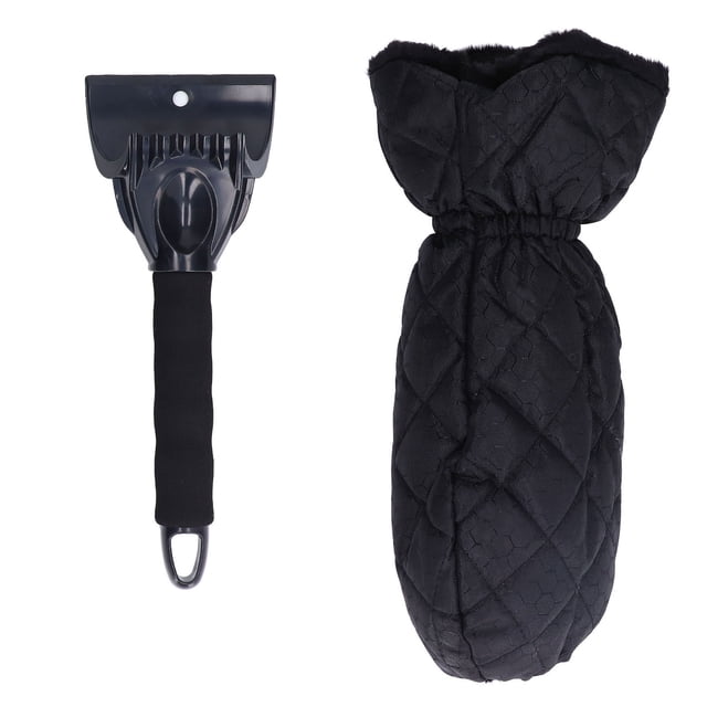 Ice Scraper Mitt 2 in 1 Design Elastic Band Snow Shovel Glove Cold Proof