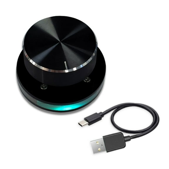Customizable USB Volume Control Knob RGB Lighting Computer Sound Controller Plugs and Play for Window Android PC Laptop