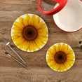 thumbnail image 2 of FREEAMG Yellow Sunflowers Trivets for Hot Pots and Pans and Pot Holders 2PCS – Cotton Rope Round Mats, Hot Pads for Kitchens, Coasters, Placemats, 2 of 7