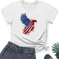 thumbnail image 5 of 4Th of July Patriotic T-Shirt for Womens Round Neck Tee Short Sleeve Tops Flag Printed T Shirts Pullover Sweater Blouses Slim Fitted Tunics Tops USA Flag Star Independence Day Blouses, 5 of 5