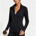 thumbnail image 5 of WAGUTH Women's Sun Protection Athletic Jacket Long Sleeve Full-Zip Workout Running Tops with Thumb Holes & Pockets,Black,L, 5 of 5