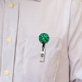 thumbnail image 5 of Vibrant Neon Green Monstera Leaves Retractable Reel ID Badge Key Card Name Tag Holder with Clip, 5 of 7
